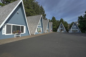 Alpine Chalets- village of 9 vintage Beach A-Frames.  Tiki of the Pines is in the far left corner.
