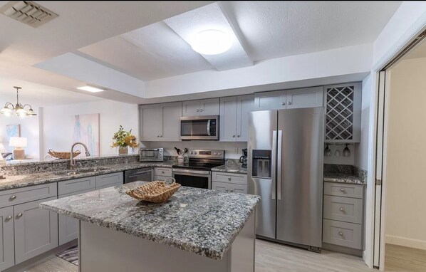 Updated kitchen with island