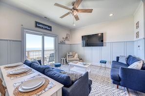 Open concept living and dining space