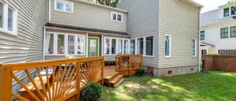 View of House and Deck From Private Backyard