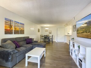 Living and Dining area.  Open and clean