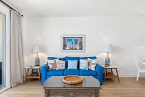 Gulf-Front Living Room with Sleeper Sofa