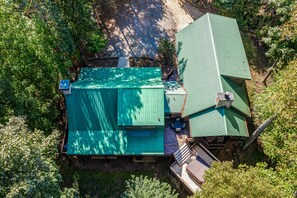 Aerial view of cabin