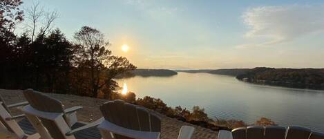 Adirondack Chairs with a lake view for miles.