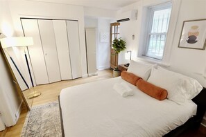 Queen sized bed in the bedroom awaits adventurers 