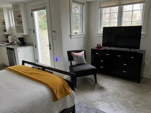 Flat Screen tv to enjoy while laying in bed after a long day of exploring!