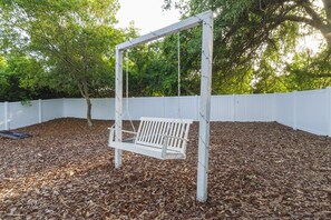 Custom made swing-set, with solar lights 