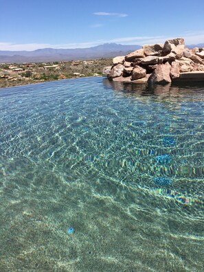 Infinity pool with waterfall.