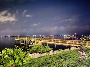 Fully lighted dock for day sightseeing and starry nights