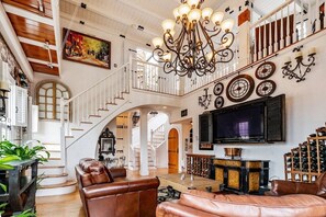 Luxurious living room with TV