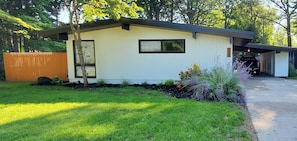 Front yard with private driveway