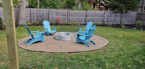 Firepit with plenty of wood