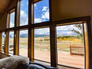 Mosquito Mountain Range reflected in the floor to ceiling windows