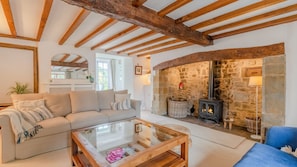 Living Room fireplace, Woodfields, Bolthole Retreats
