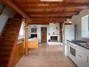 Living room with fireplace