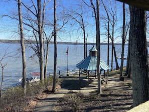 The gazebo and deck overlooking the beautiful Swift Creek Reservoir.