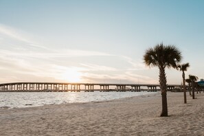 Front Beach in Ocean Springs.  There are Sidewalks, Piers and Fort Maurepas Park