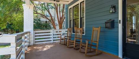Enjoy sitting on the front porch with friends and family