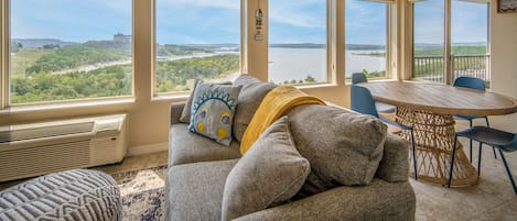 The All-Seasons Sunroom offers a beautiful view of Table Rock Lake