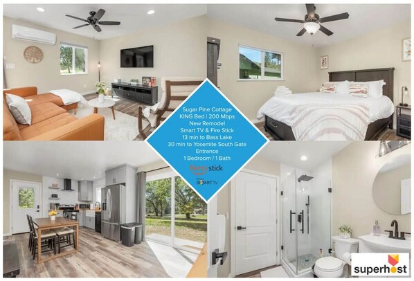 Beautiful and Cozy 1BD 1BTH Sugar Pine Cottage.