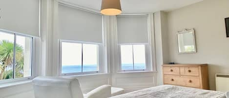 St Catherine's Lookout, Niton: Master bedroom with sea views