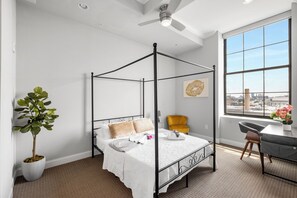 Exquisite bedroom with a beautiful view. 