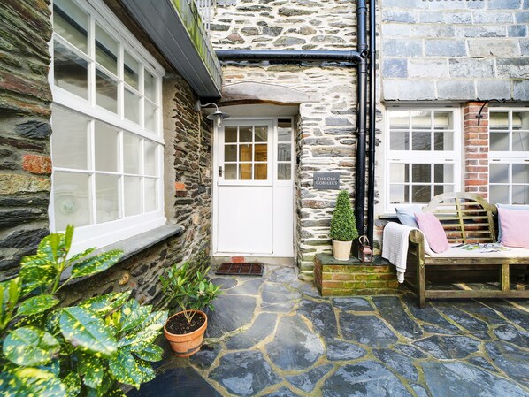 Seating in the courtyard outside the property