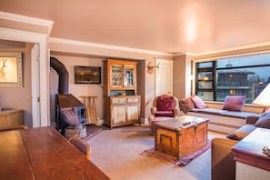 This suite has a warm and rustic cabin atmosphere