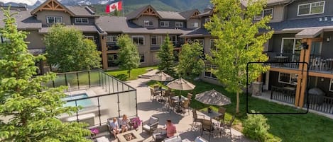 Beautiful courtyard at Copperstone Resort - our unit is shown circled.