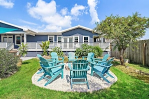 Enjoy s'mores & laughter by the crackling fire pit