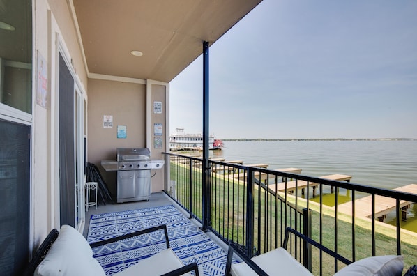 Covered Patio | Lake Views | Gas Grill