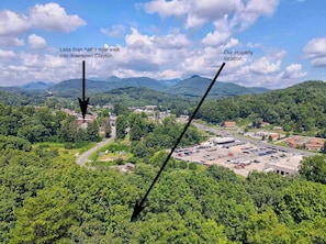 Less than half mile to downtown. You can walk or drive. Lot's of free parking.