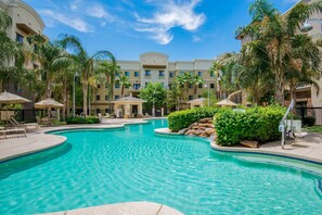 Take a dip in the outdoor pool.