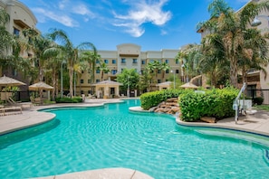 Take a dip in the outdoor pool.