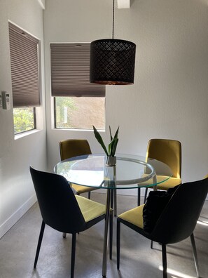 dinette with two-way blinds