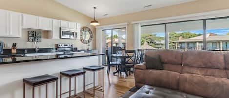 Open concept with ample seating and great views