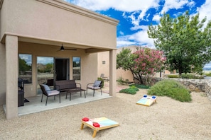 Spacious and fully fenced backyard