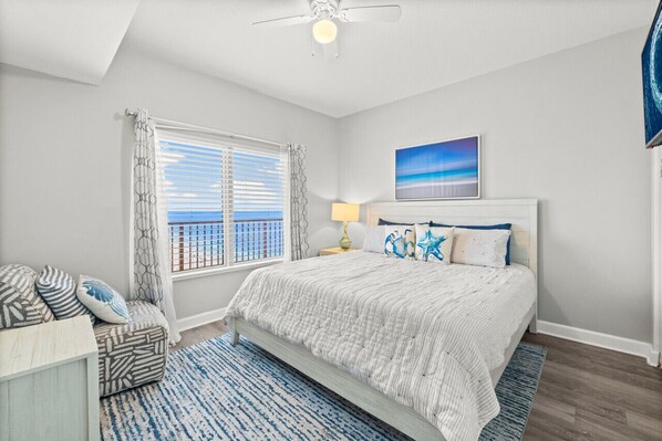 King Size Master Bedroom with Great Ocean and Beach Views!
