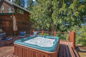 Soak in the hot tub after a day of your favorite activities