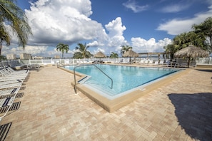 Large heated Waterfront Pool
