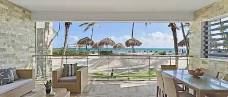 Relax in your private beachfront terrace