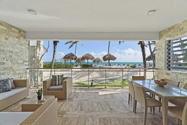 Relax in your private beachfront terrace