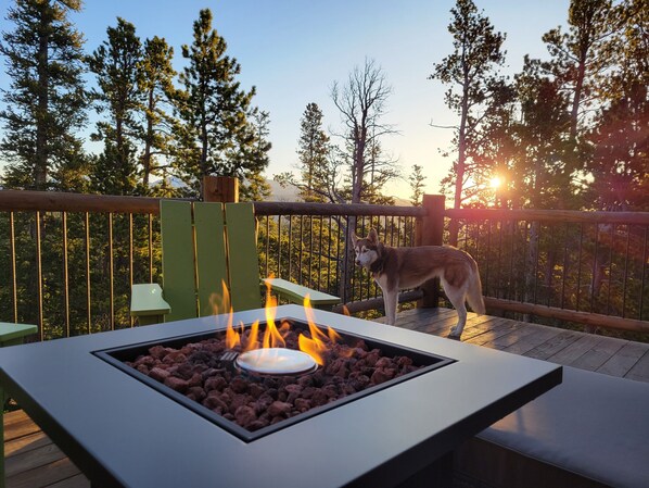 Enjoy a chilly sunrise on the deck!