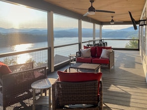 Hang with friends on the screened in porch and enjoy the views