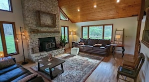 Great room with fireplace