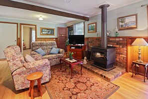 Wood heater keeps areas around warm and toasty!