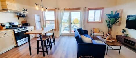 Open concept kitchen/living room with Lake Superior Views