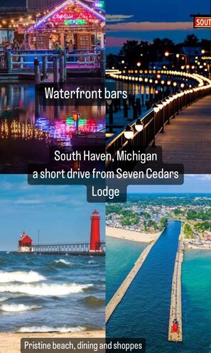 The lodge is a short drive from South Haven, for beaches, shops & dining!