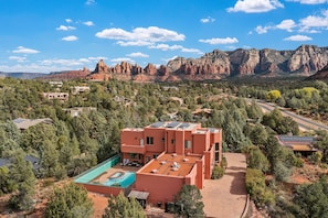 Nestled against breathtaking mountain backdrops