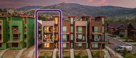 Aerial view of Borough House with Steamboat Ski Resort